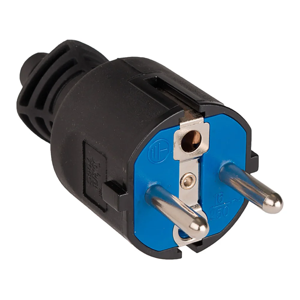 Ficha 2p+T 16a 250v Pvc Preta. Fixa&ccedil;&atilde;o de Cabos Abat&iacute;vel (Retractilado) Solera 706c