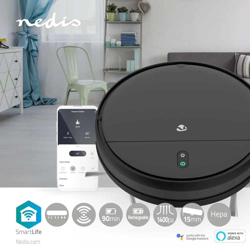 Rob&ocirc; Aspirador  Aleat&oacute;rio  Wi-Fi  Capacidade D.