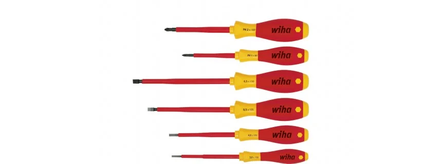 Wiha Screwdriver Set Softfinish&reg; Electric Slotted, Phillips 6-Pcs. (00833)