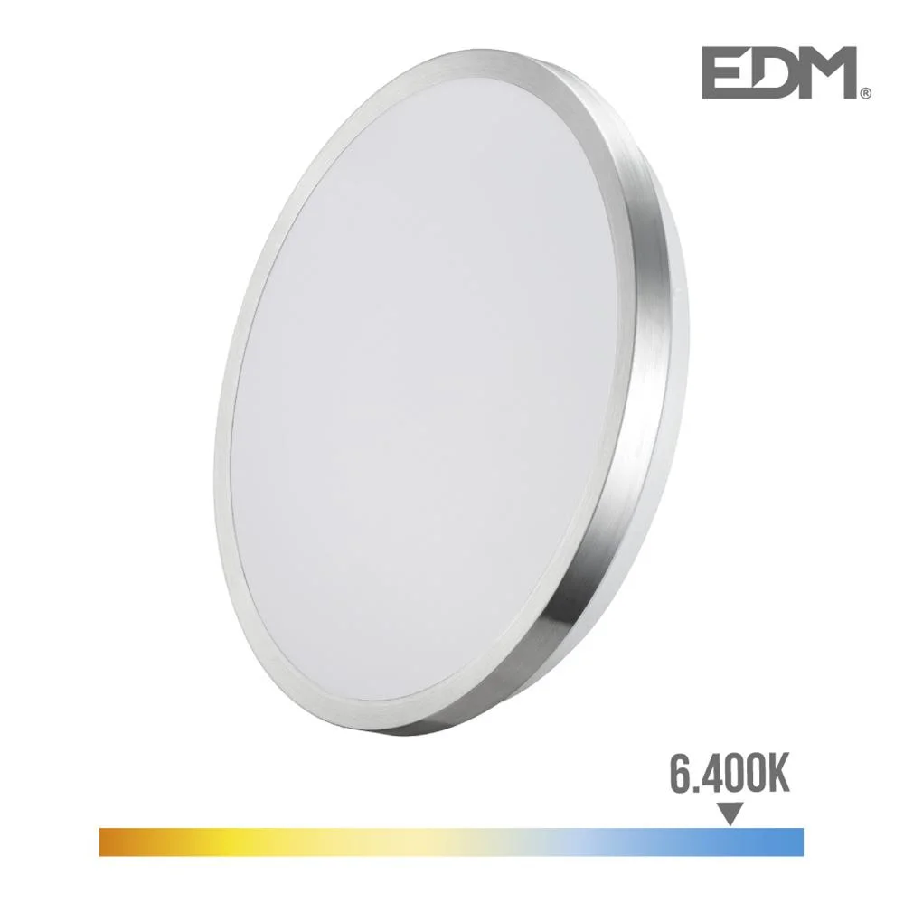 Aplique Super LED 12w 1160lm 6500k &Oslash;26x5,8cm Moldura Cromado Edm