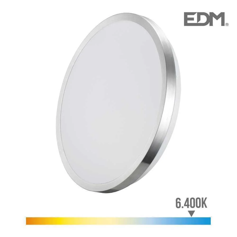 Aplique Super LED 24w 2490lm 6500k &Oslash;38x6,2cm Moldura Cromado Edm