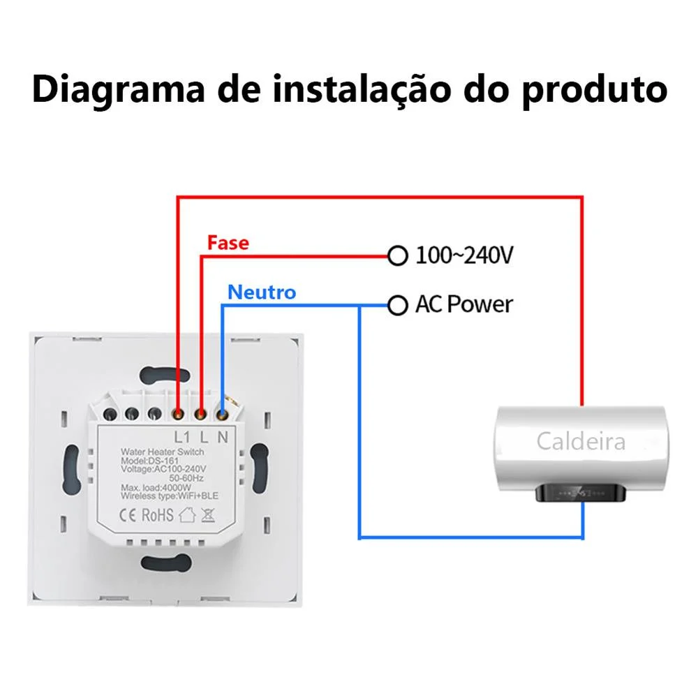 Interruptor de Caldera Wifi 20a - 4400w