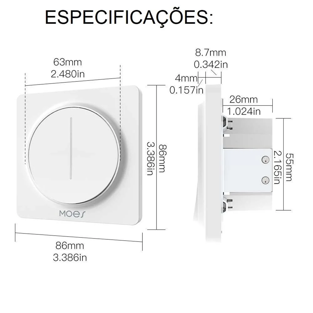 Interruptor T&aacute;ctil Dimmer Wifi