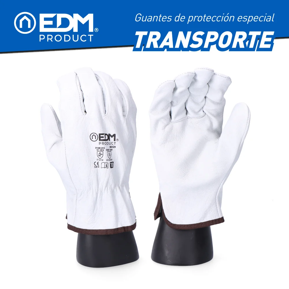 Luvas transporte de pele flor bovina tamanho 7 edm