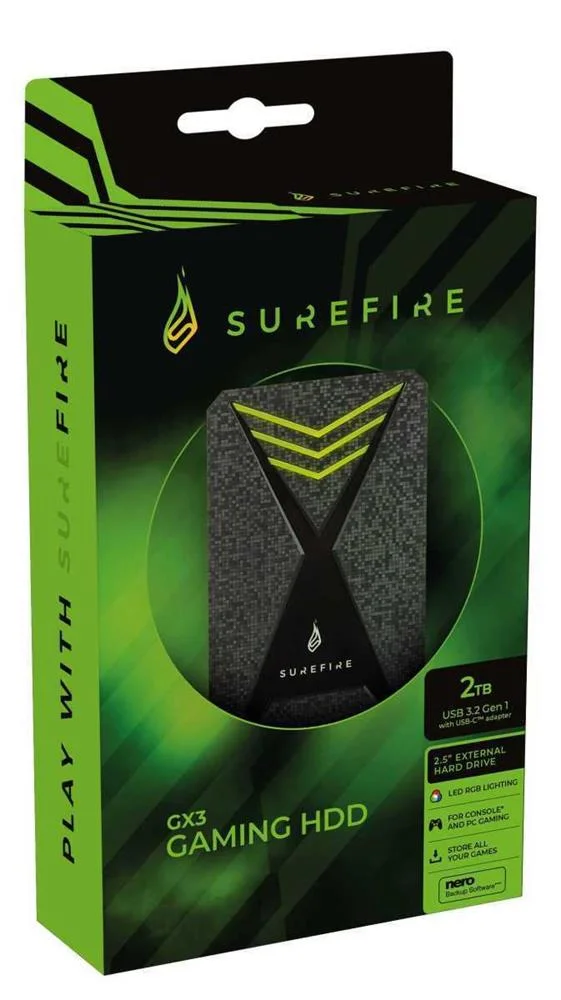 Surefire Gaming HDD Bunker Gx3 2tb 2.5" LED RGB U.