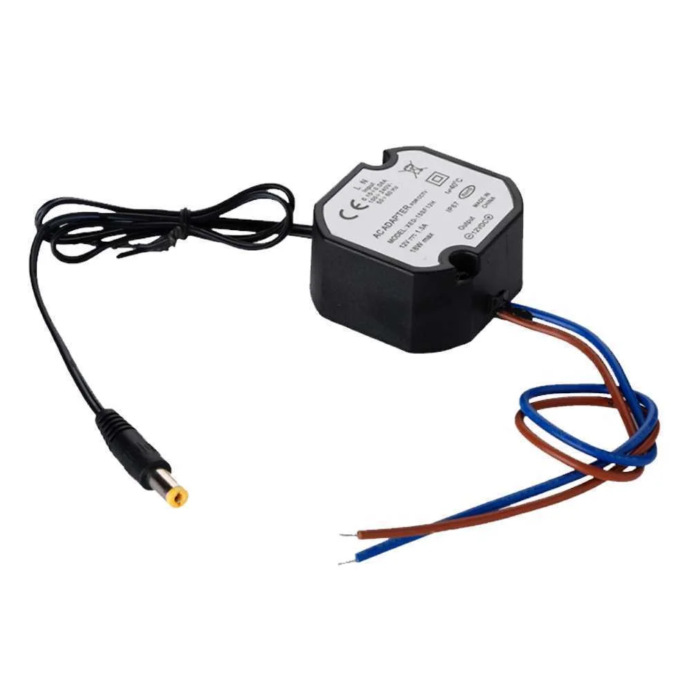 Adaptador de energia &agrave; prova d&aacute;gua - 12 V / 1A -.