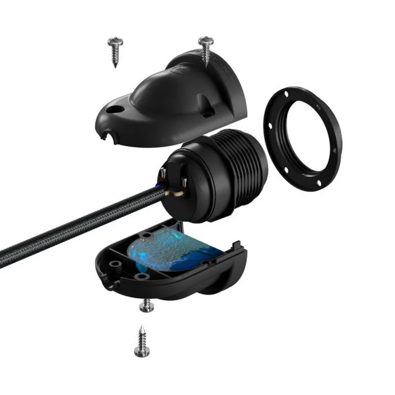 Suporte P/ L&acirc;mpada E27 Ip65 Preto