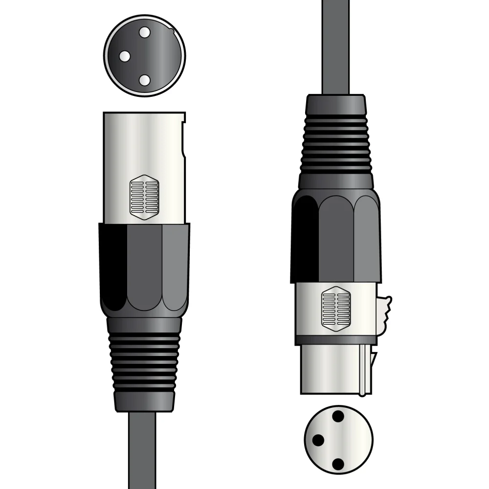 Cabo Xlr Femea para Xlr Macho 10m Dmx