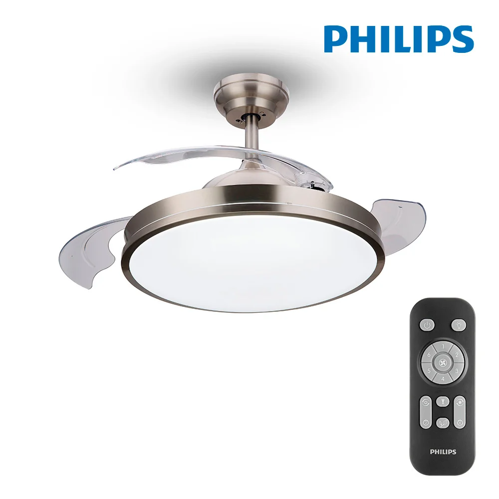 Ventoinha de Teto de LED Modelo Atlas Nikel Pot&ecirc;n.