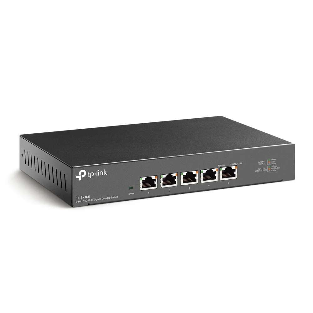 Switch de Rede 5 Portas 100/1000/10000mbps Tl-Sx105 Preto - Tp-Link