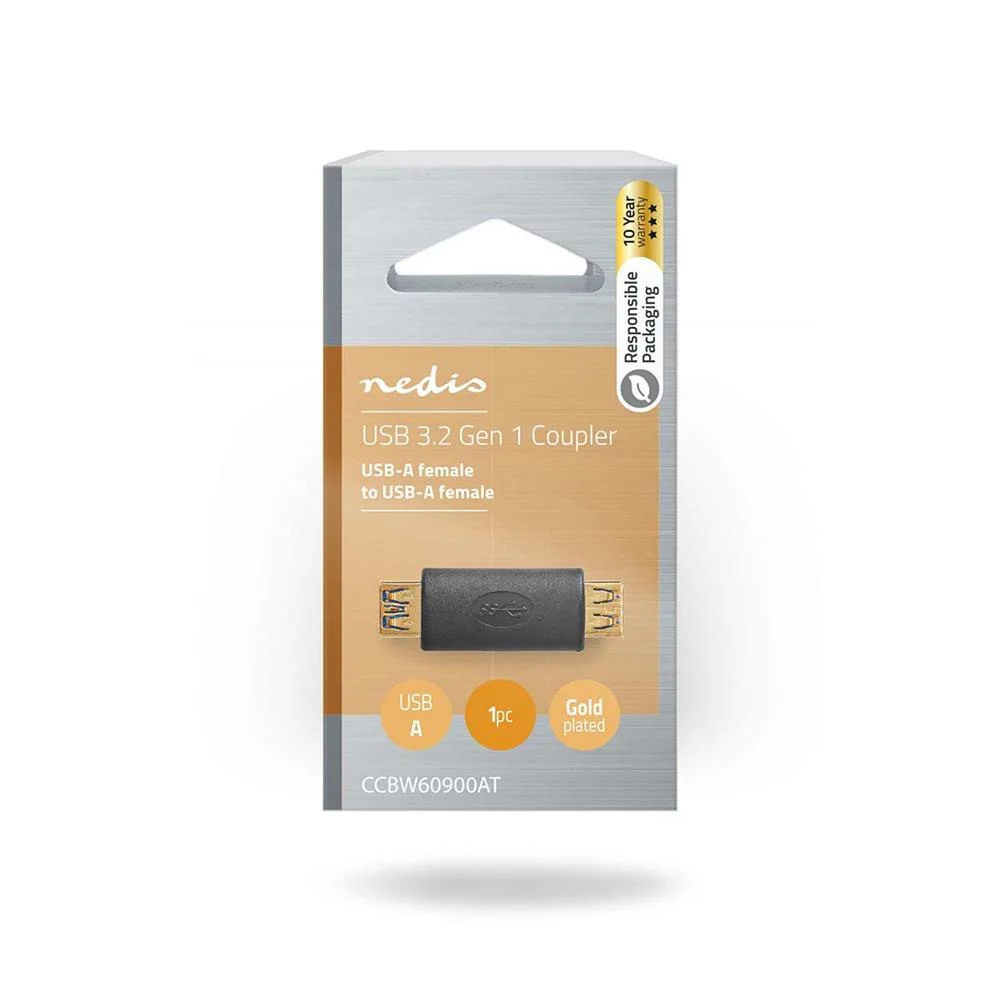 Adaptador Usb  Usb3.2 Gen1  Usb-A F&ecirc;mea  Usb-A.