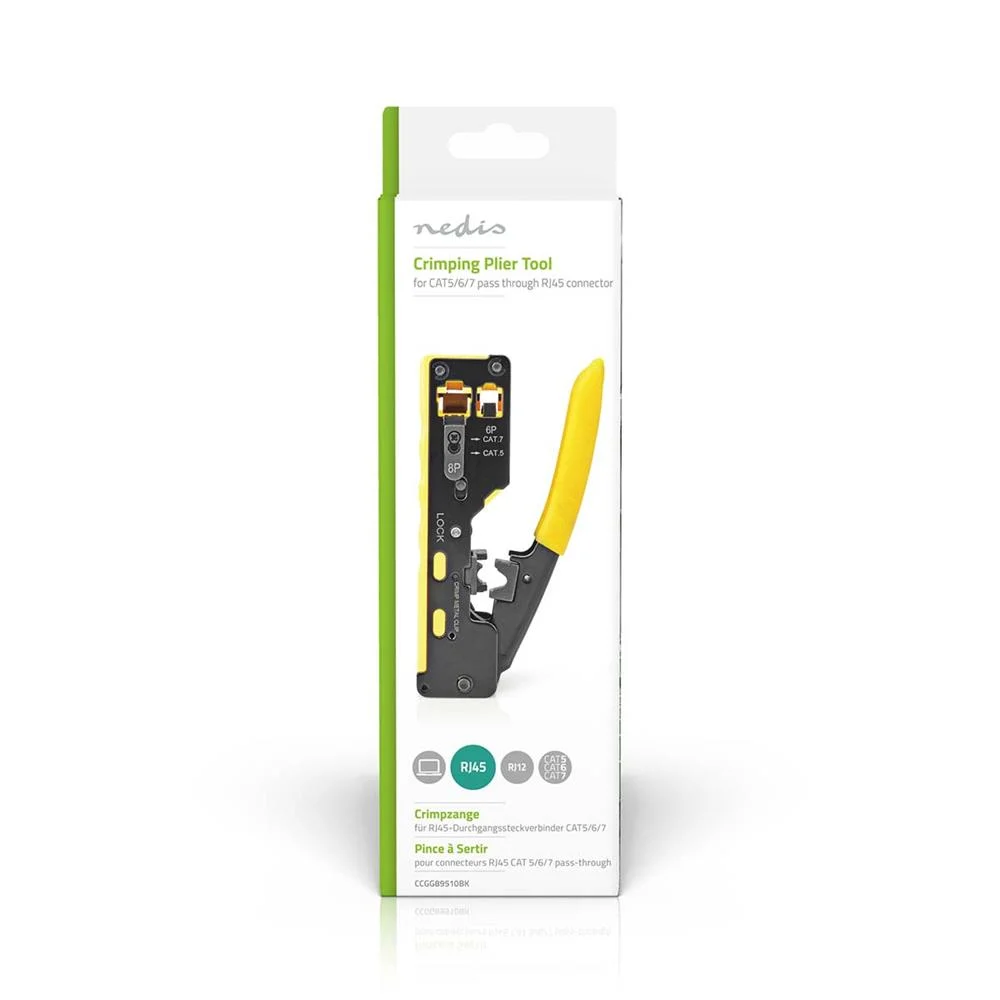 Alicate de Cravar Fichas Rj12 / Rj45 - Nedis
