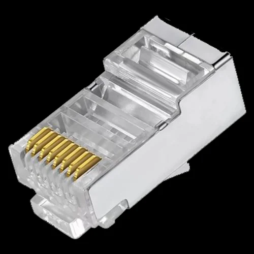 Conectores - Rj45 Ftp Cat 6 para Crimpagem - Compat&iacute;vel Cabo Ftp - 20 Mm (Fo) - 10 Mm (An) - 5 G