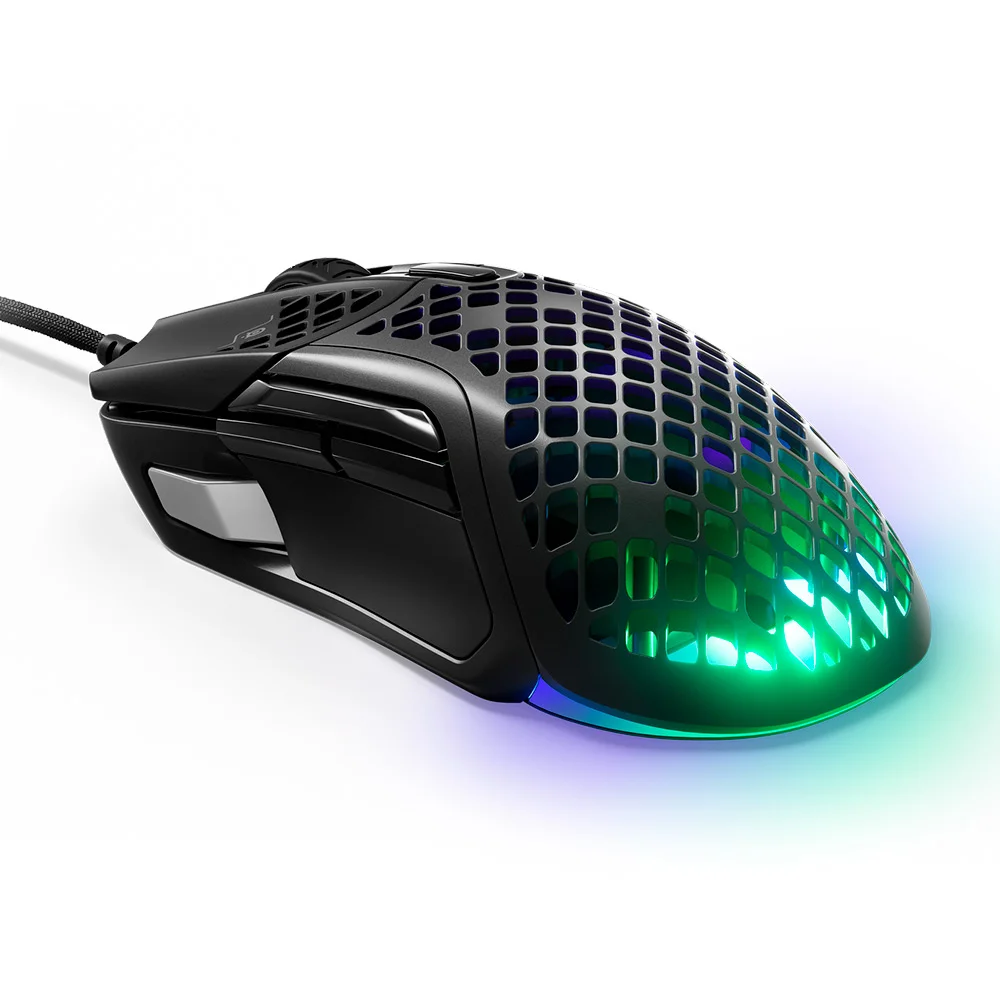 Rato Steelseries Aerox 5 Preto Gaming Luzes LED com Cabo 