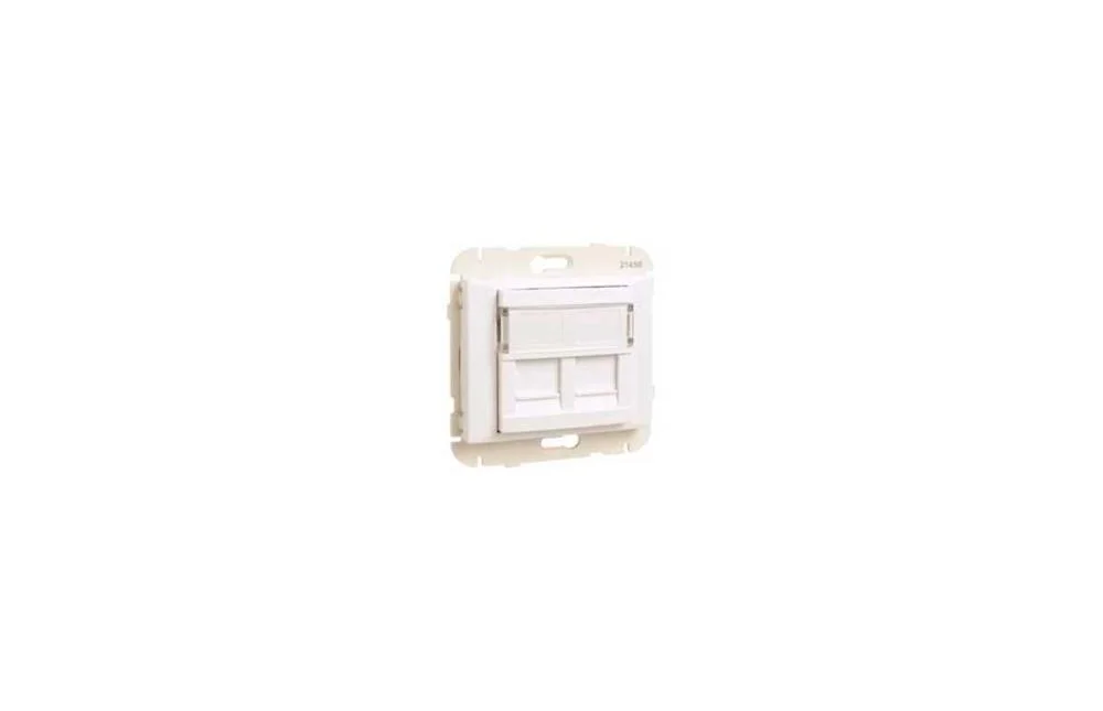 Aro C/M&oacute;dulo Duplo P/Conetores Rj45 Branco
