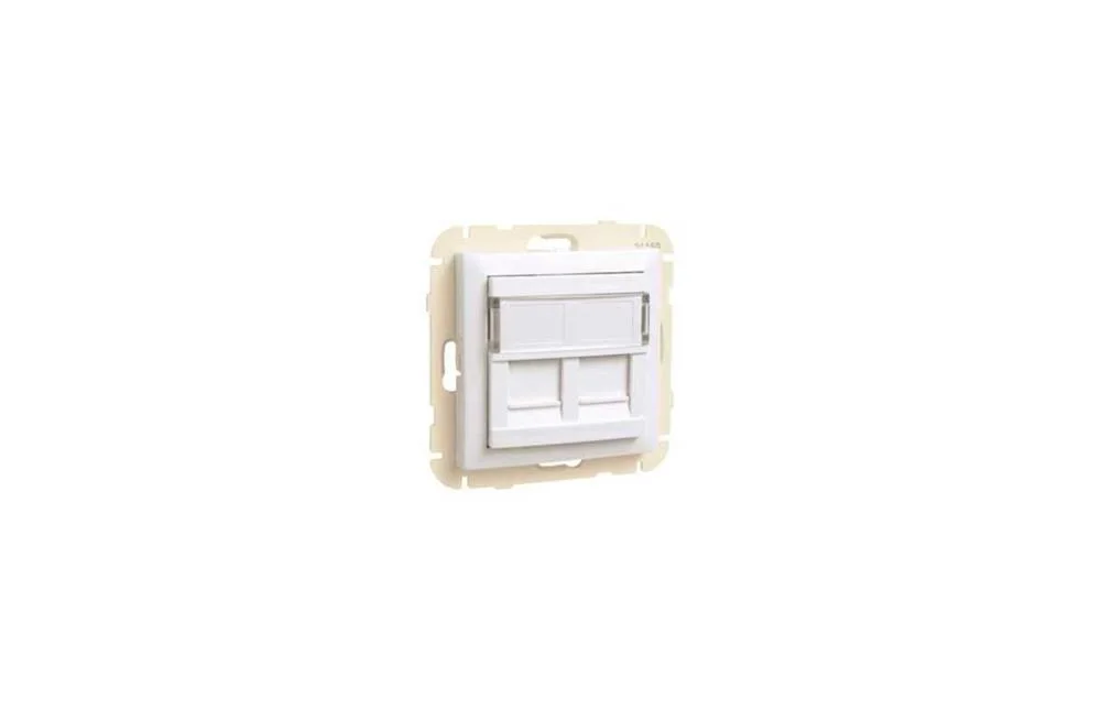 Aro C/M&oacute;dulo Duplo P/Conetores Rj45 Branco