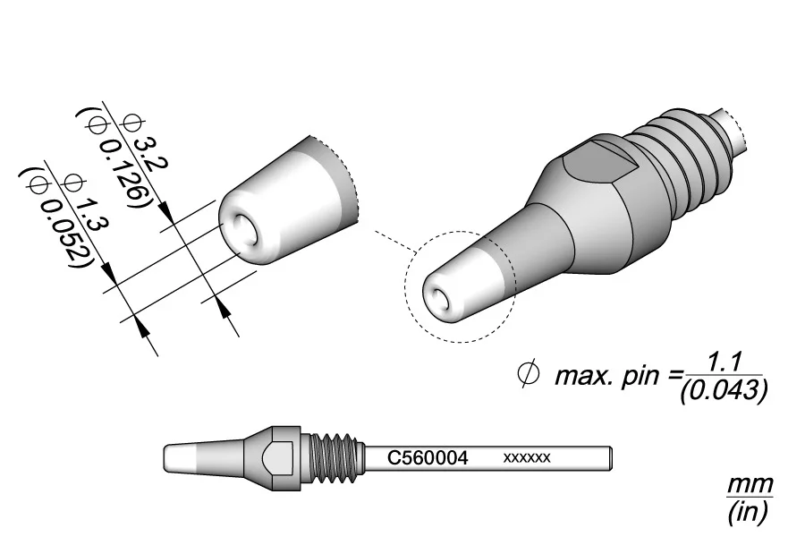 Through-Hole Desoldering Tip &Oslash; 1.3