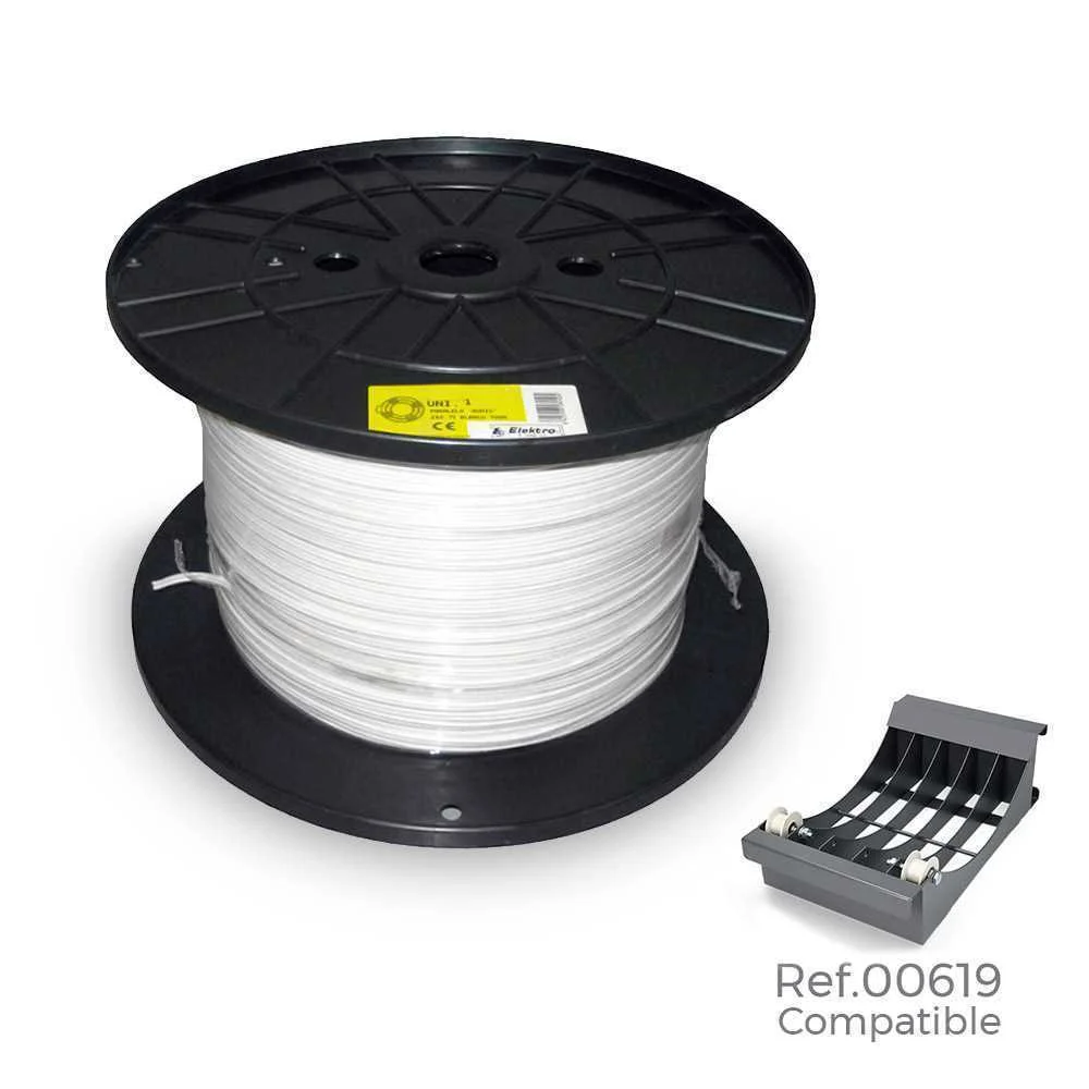 Bobine de Cabo Paralelo Audio 2x1,5mm Branco 500m