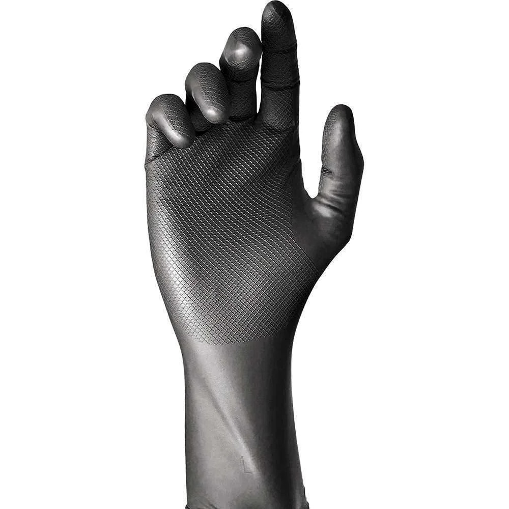 Caixa de 50 Luvas Descart&aacute;veis Nitrilo Preto Sem .