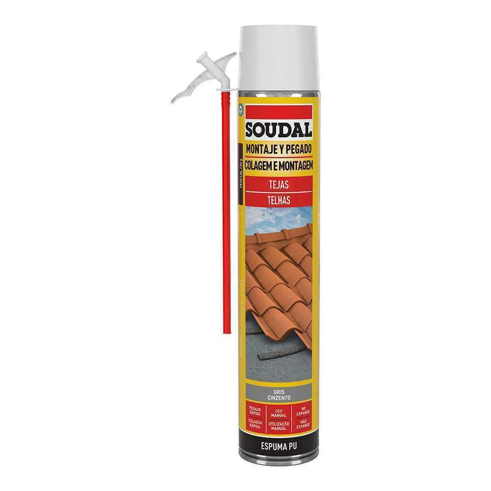 Espuma para telhas c&aacute;nula cinza 750ml soudal