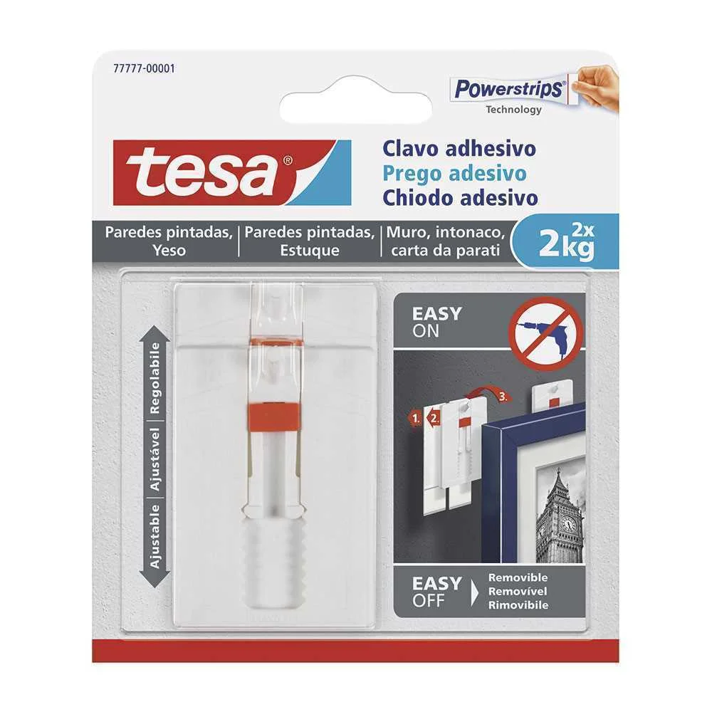 Prego adesiva ajust&aacute;vel sms at&eacute; 2kg parede pintada