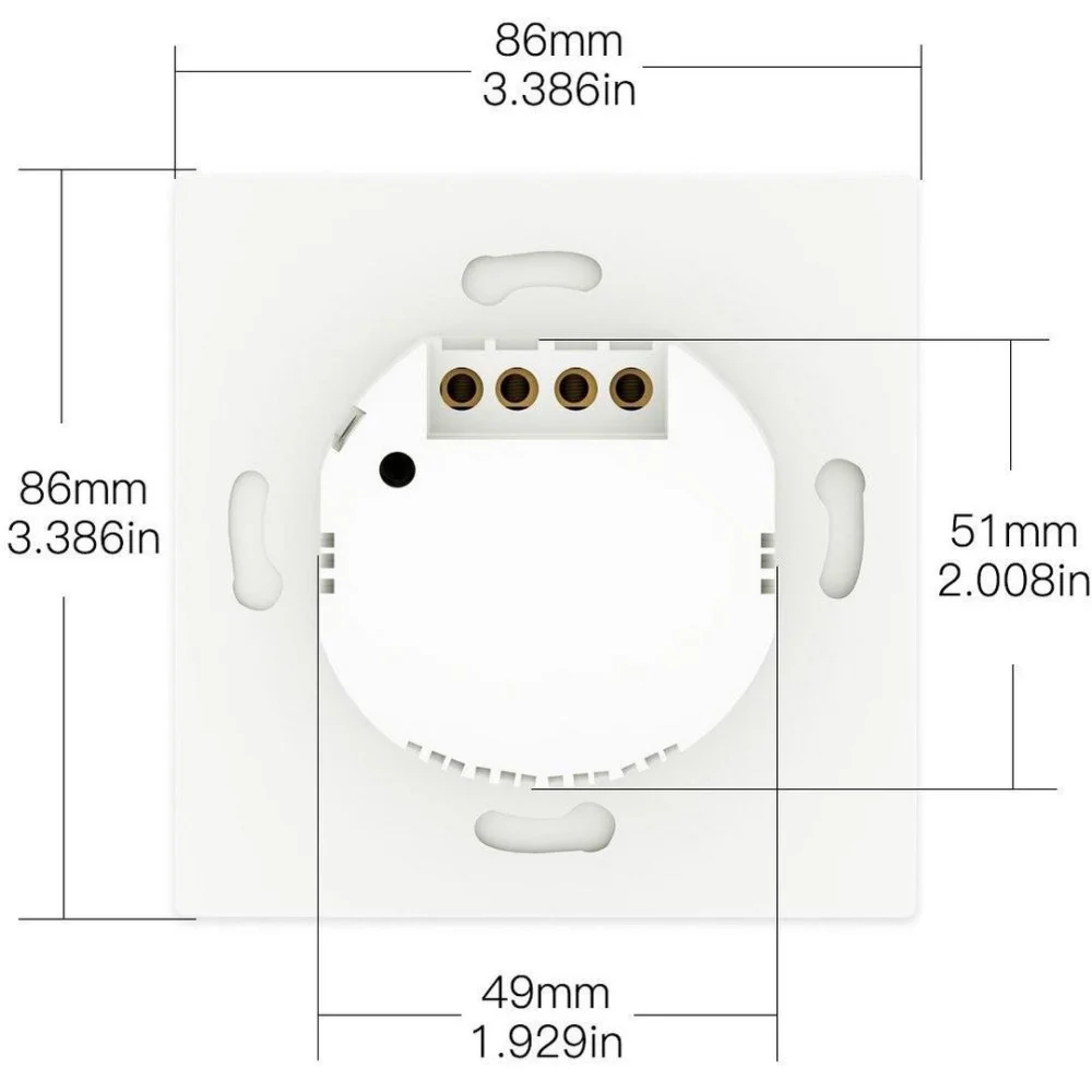 Interruptor Wifi + Rf433 de Parede Touch Vidro 2ch