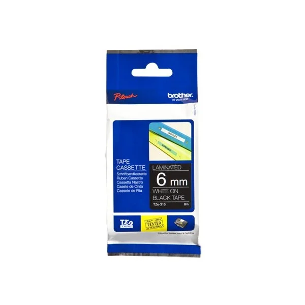 Brother P-Touch Tze315 Black/White 8m (6mm)