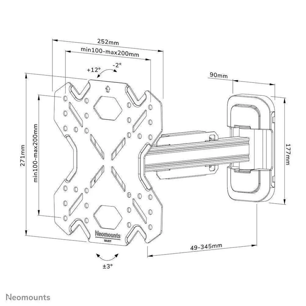 Tv Set Acc Wall Mount/Wl40s-840bl12 Neomounts