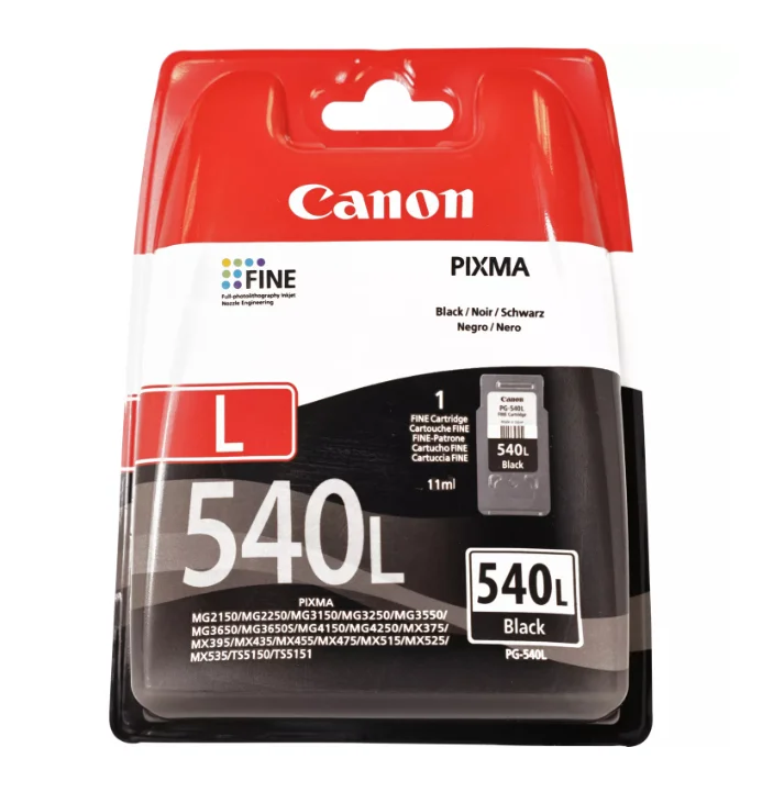 Canon Ink Cart. Pg-540l F?r Mg2150/Mg2250/Mg3150/Mg3250/ Mg4250/Mx375/Mx435/Mx515 Black (5224b010)