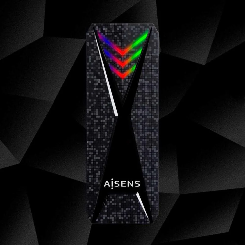 AISENS ASM2-RGB013B CAIXA PARA DISCOS R&Iacute;GIDOS COM.