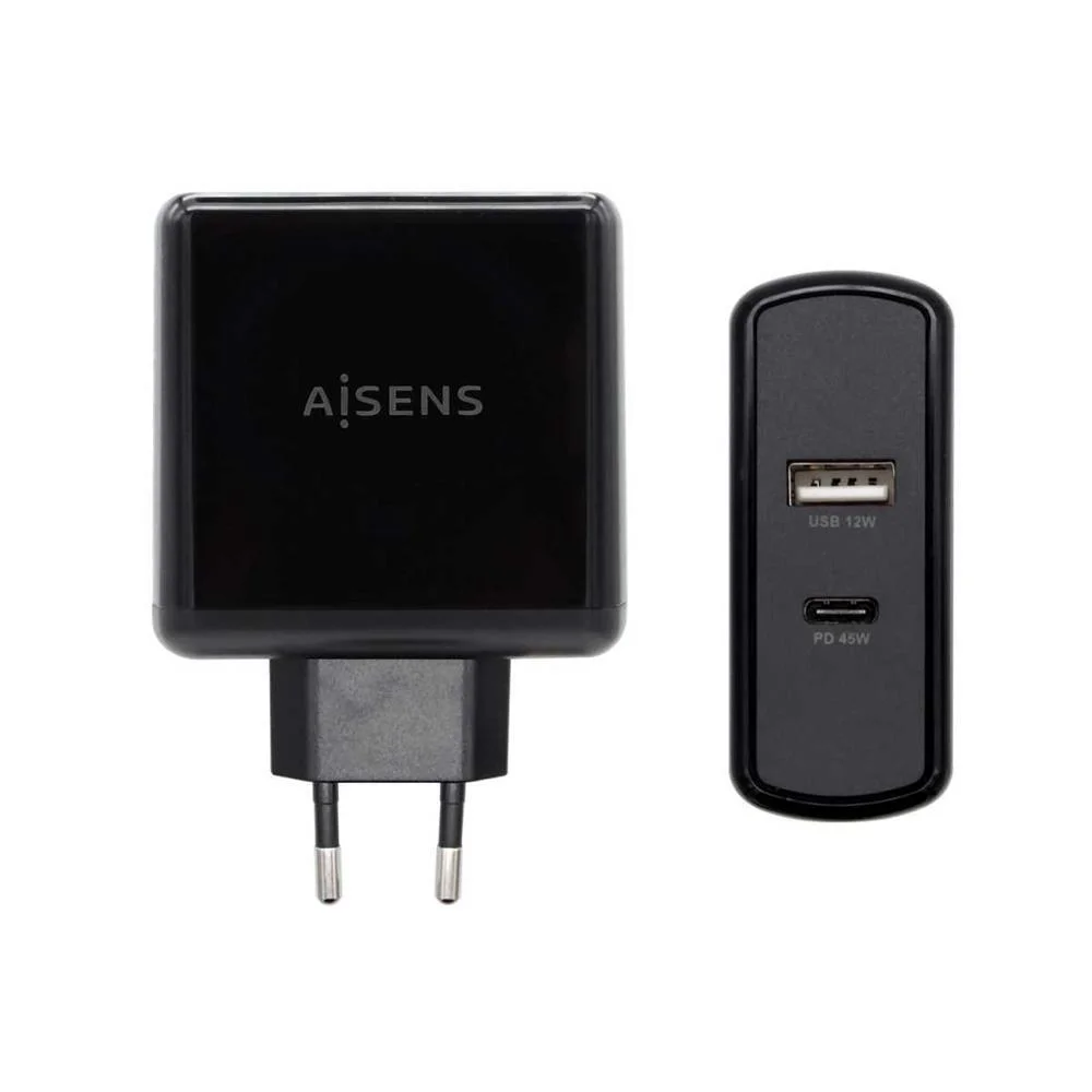 Cargador de Pared Aisens Asch-2pd45a-Bk/ 1xusb Ti.