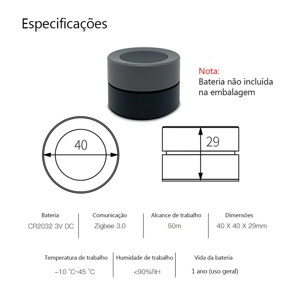 Interruptor de cen&aacute;rios rotativo e de press&atilde;o Zigb