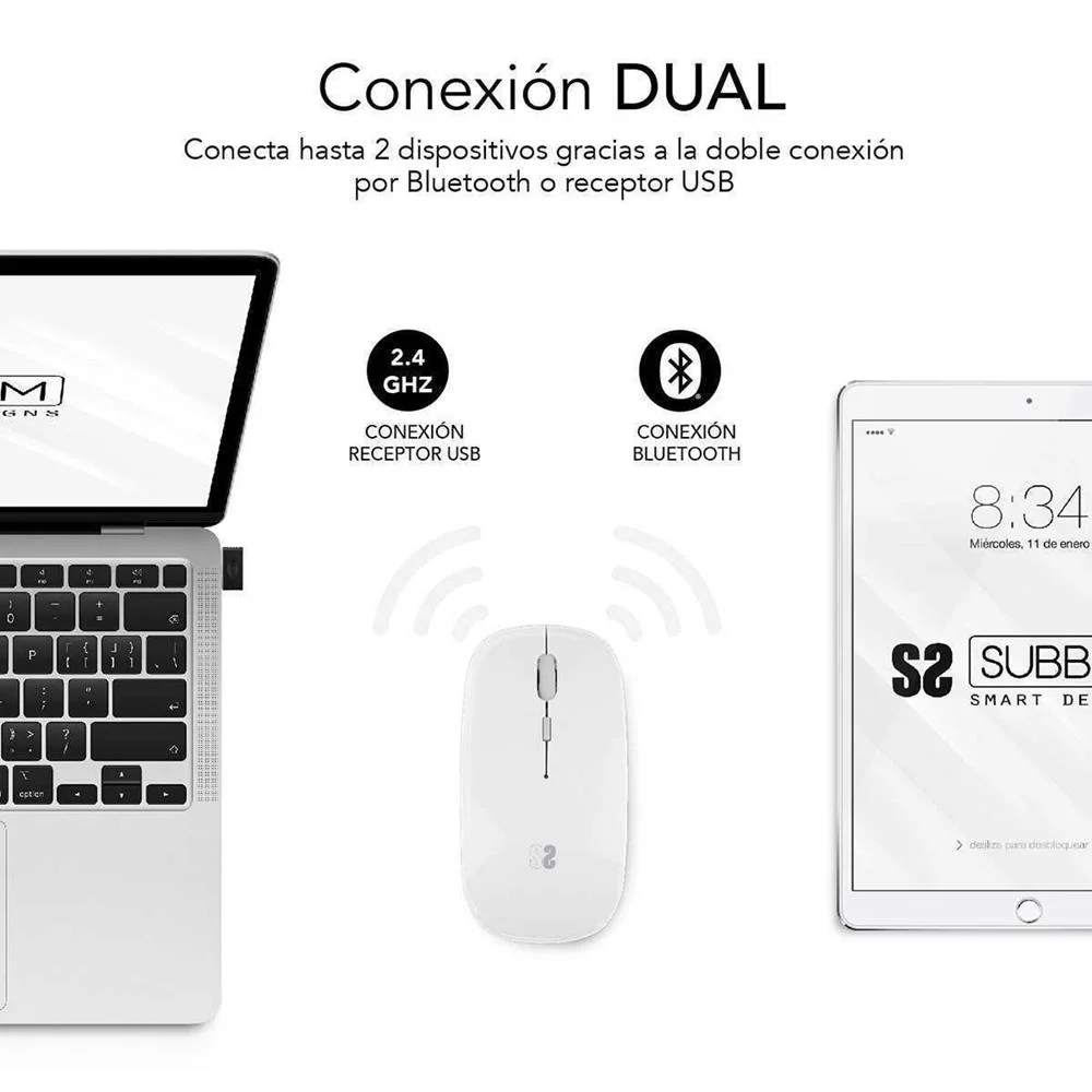Subblim Submo-Dflat21 Rato Ambidestro Rf Wireless.