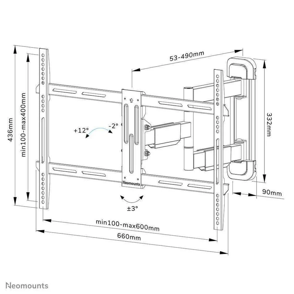 Tv Set Acc Wall Mount/Wl40-550bl16 Neomounts