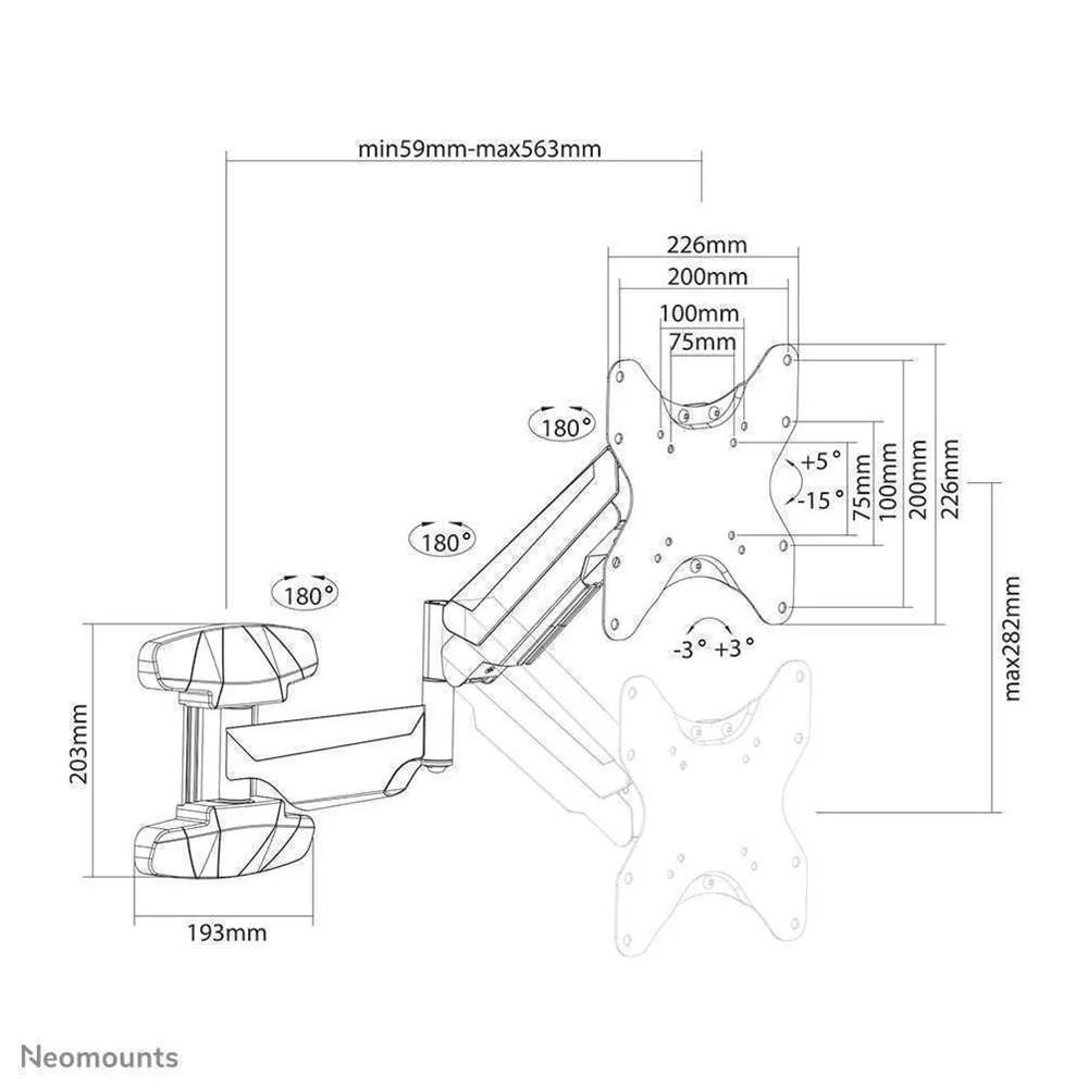 Suporte Tv Neomounts Wl70-550bl12 30 Kg