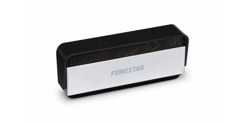 Escova de Fibras de Carbono e Veludo para Limpar Discos de Vinil.