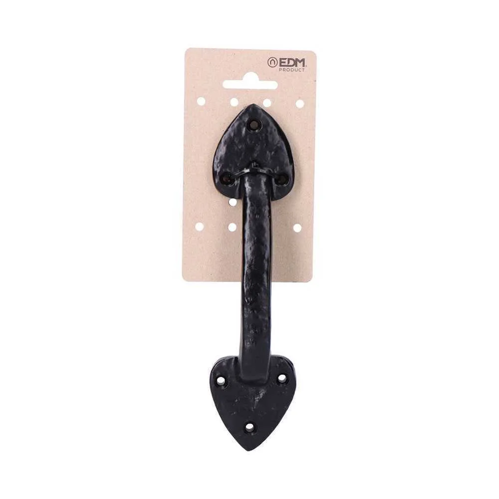 Ma&ccedil;aneta de Porta Padr&atilde;o 210mm Preta Forjada em C.