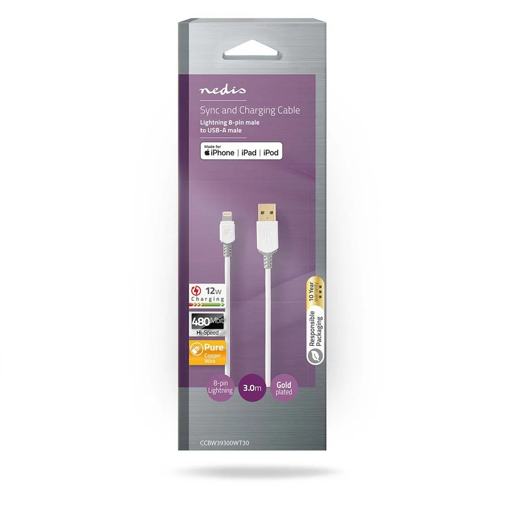 Cabo Rel&acirc;mpago | Usb20 | Apple Lightning 8 Pinos