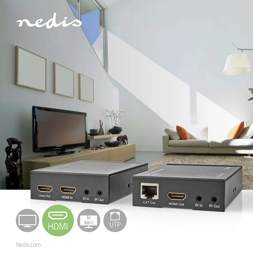 Extensor Hdmi | Sobre Cat6 | At&eacute; 60,0m | 4k@60hz