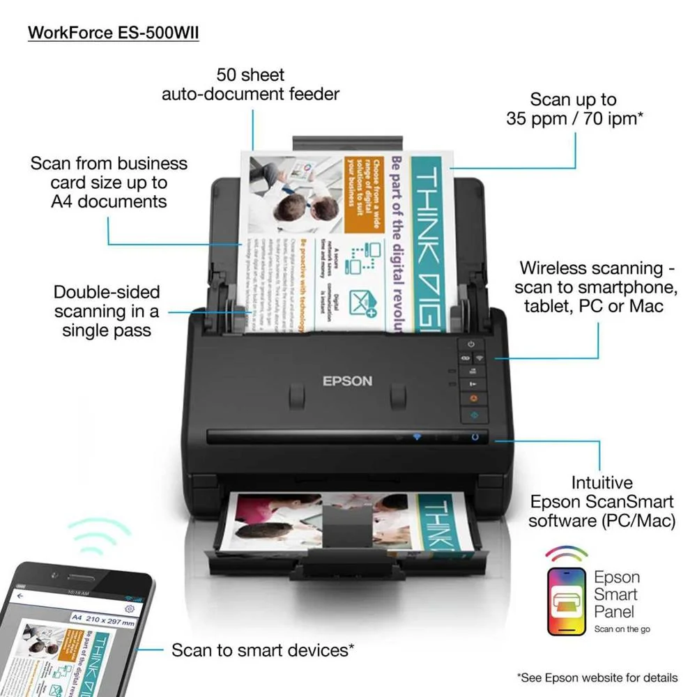 Epson Scanner Workforce Es-500wii #Promo#