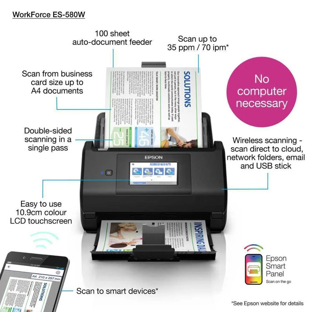 Epson Scanner Worforce Es-580w #Promo#
