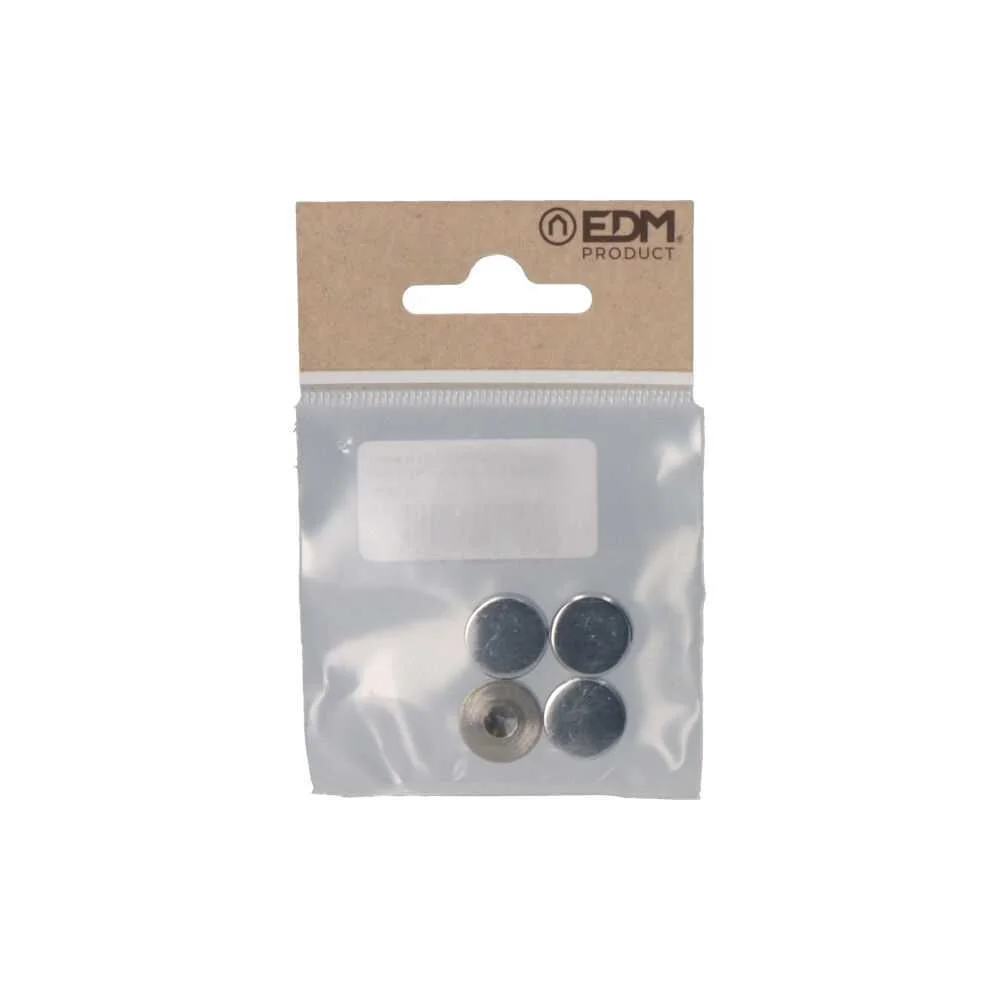 Pack 4 Unid. Embelhecedor de Lat&atilde;o Roscado Uso 14 Niquel Edm