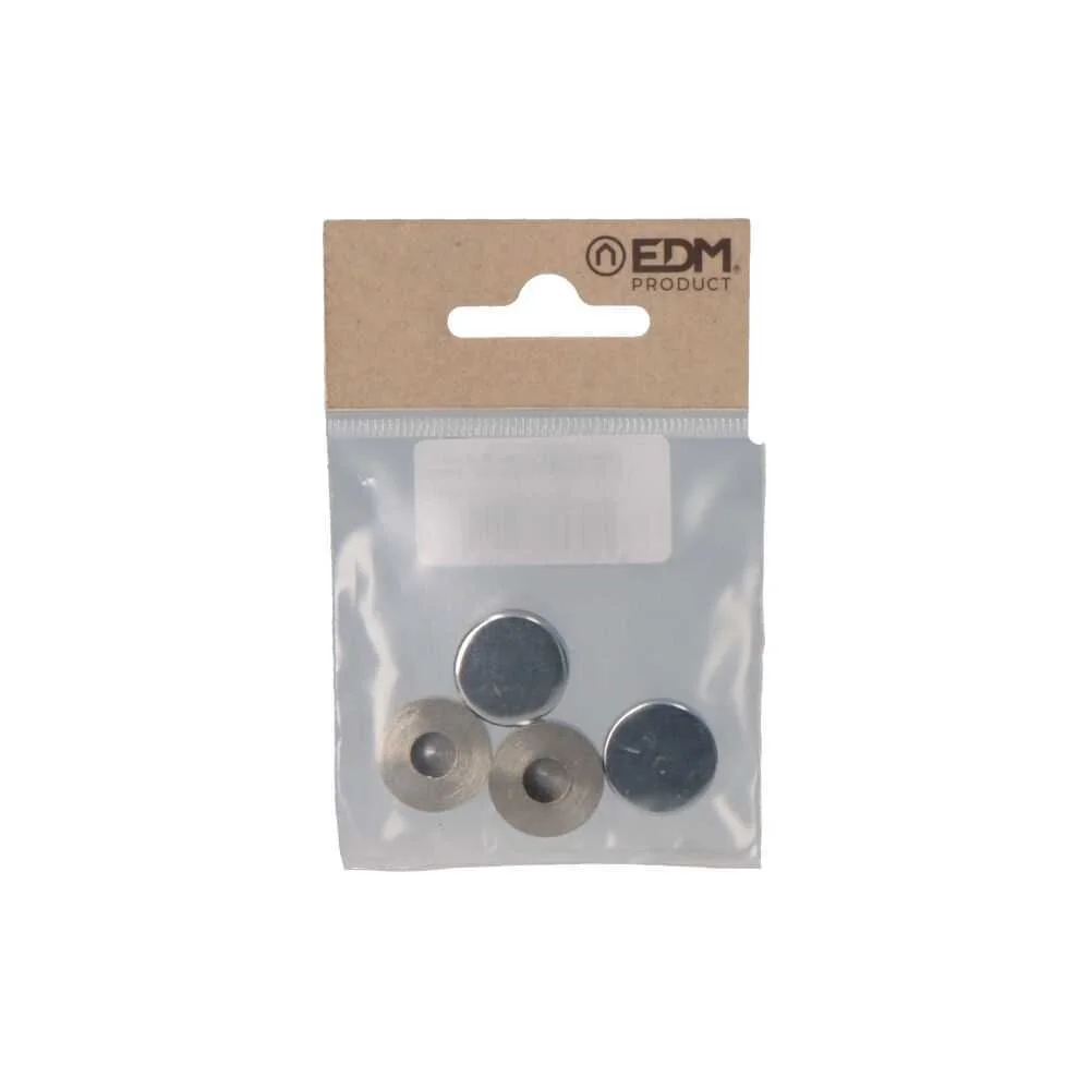 Pack 4 Unid. Embelhecedor Lat&atilde;o Roscado Uso 18 Niquel Edm