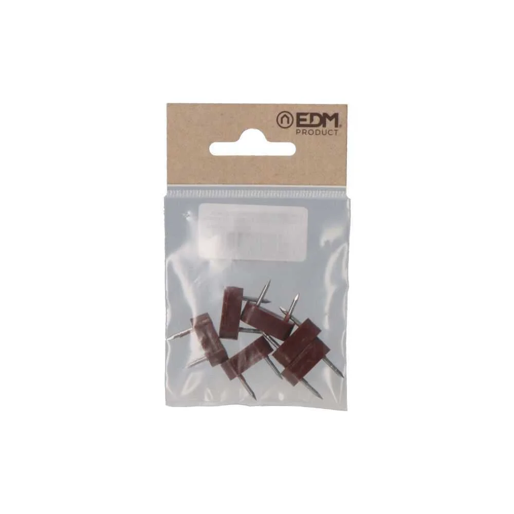 Pack 6un Limitador Arm&aacute;rio 2 Pontas 7x18 Castanho