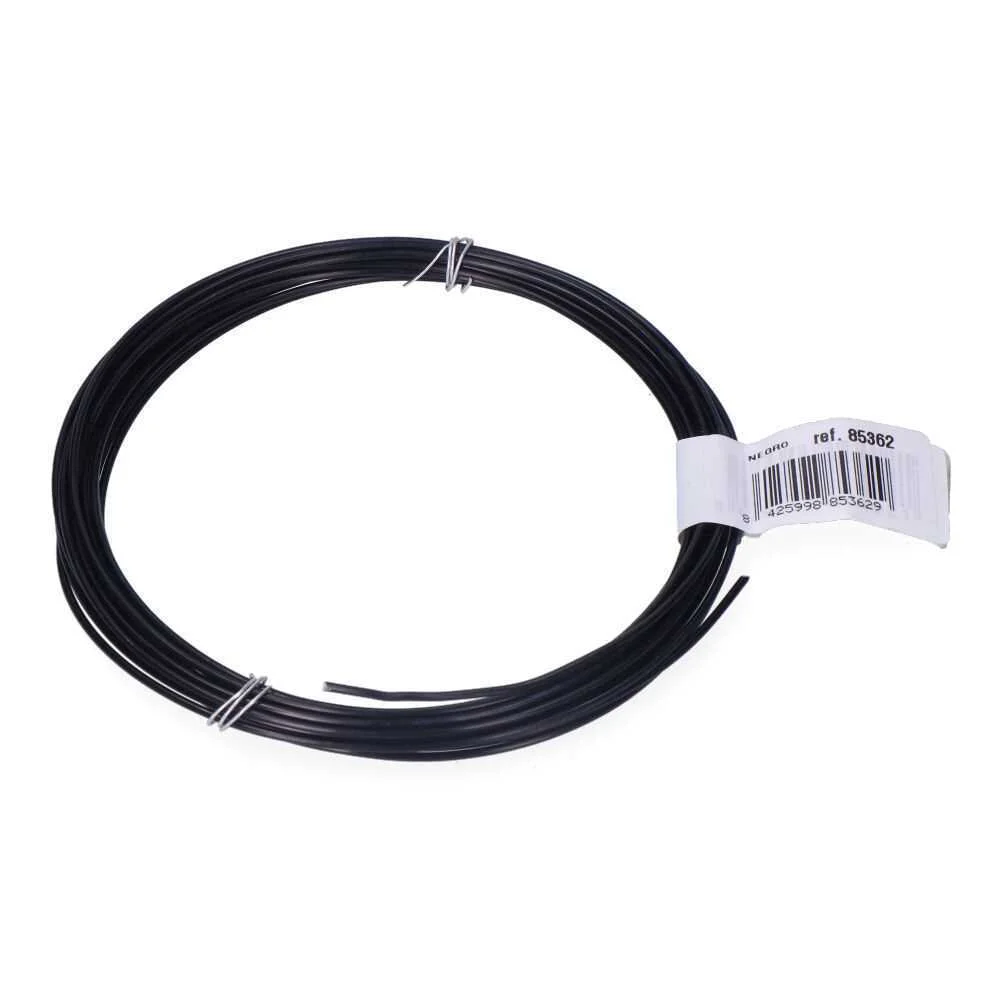 Pack 1un Rolo de Arame de Alum&iacute;nio 1,5mm 5m Preto