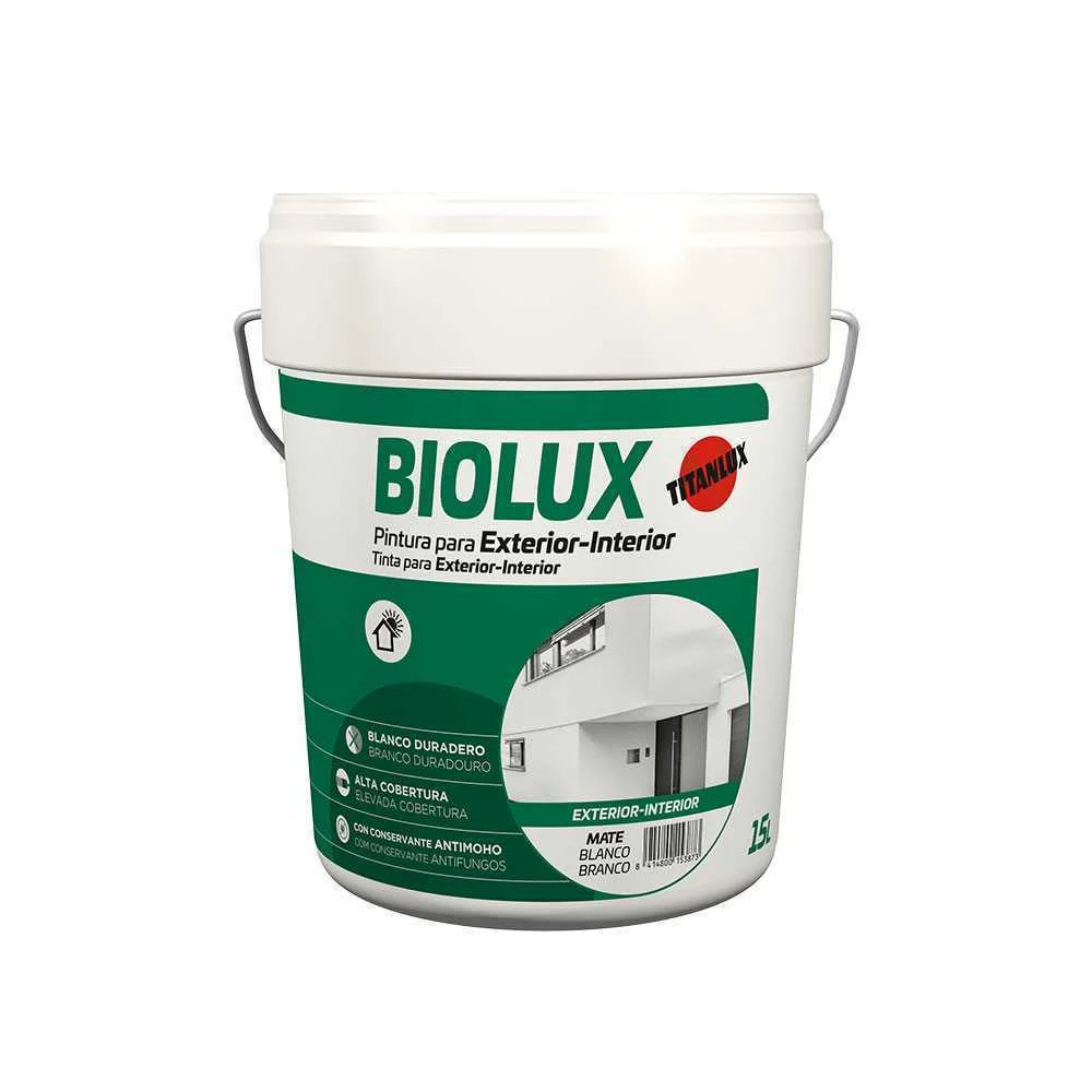 Tinta pl&aacute;stica interior-exterior mate biolux 4l t.