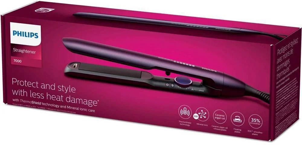 Philips 7000 Series Bhs752/00 Hair Styling Tool Straightening Iron Warm Purple 2 M
