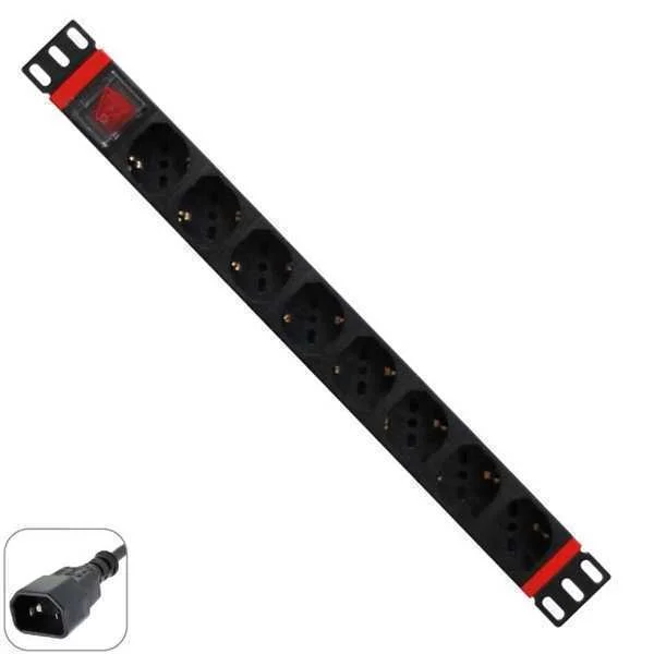 Regleta 19" 8 Tomas Schuko Con On/Off Switch Wp W.
