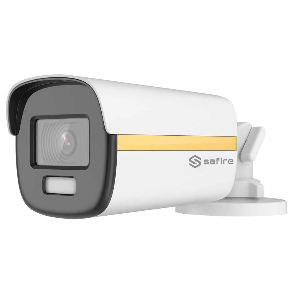 Safire C&aacute;mara Bullet Gama Ultra - Salida Hdtvi - 8mpx Cmos Night Color - Lente 2.8 Mm White Light Al
