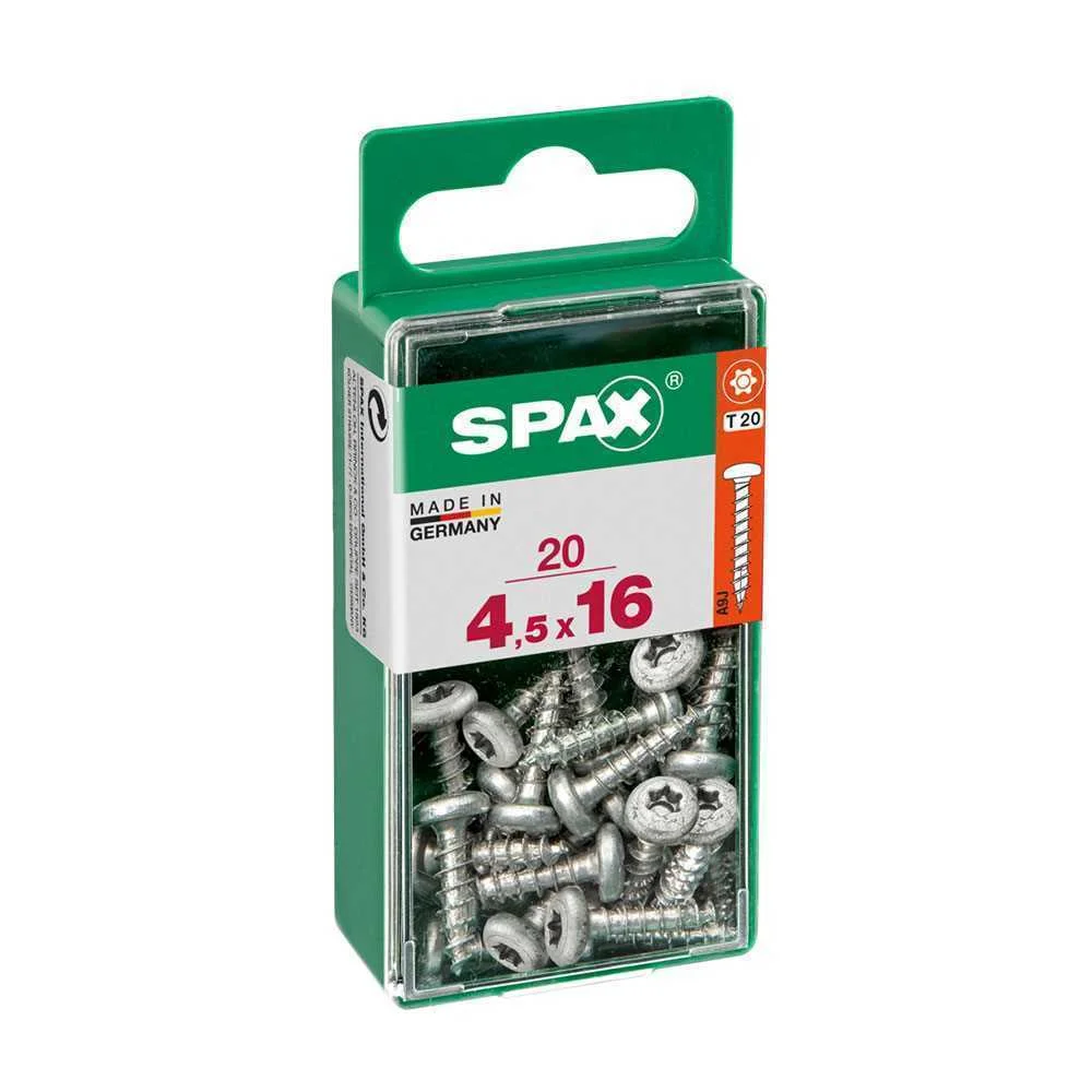 Caixa 20 Unid. Parafuso Madeira Spax Cab. Redonda Wirox 4,5x16mm Spax